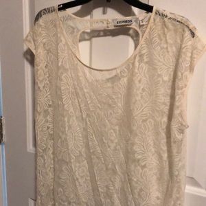 Cream Lacy Dressy Tank